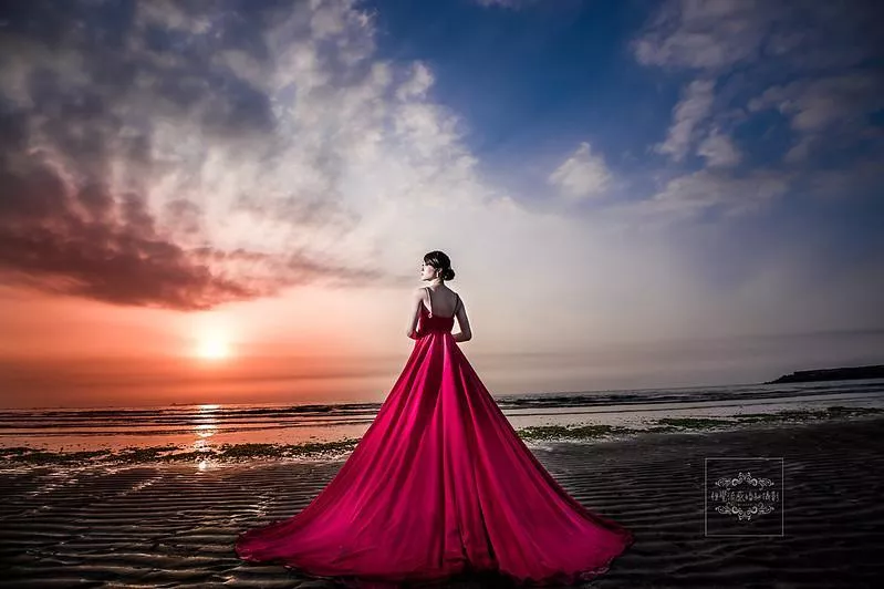 婚紗攝影台北婚紗推薦婚紗攝影景點|淡水沙崙海水浴場-美式清新,韓風唯美,夕陽海景婚紗攝影視覺流感