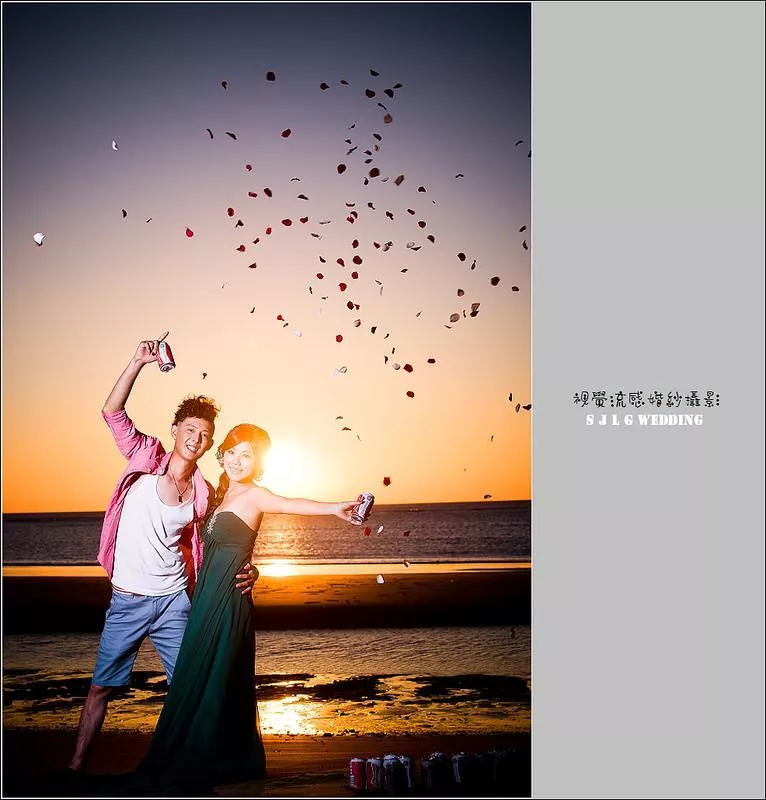 婚紗攝影台北婚紗推薦婚紗攝影景點|淡水沙崙海水浴場-美式清新,韓風唯美,夕陽海景婚紗攝影視覺流感