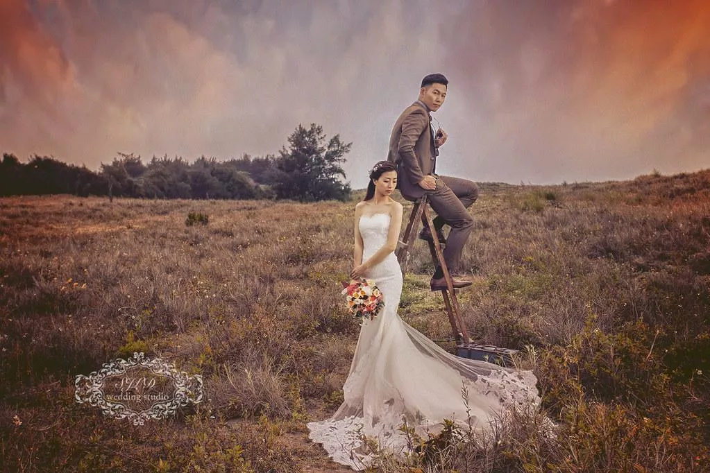 婚紗攝影台北婚紗推薦婚紗攝影景點|淡水沙崙海水浴場-美式清新,韓風唯美,夕陽海景婚紗攝影視覺流感